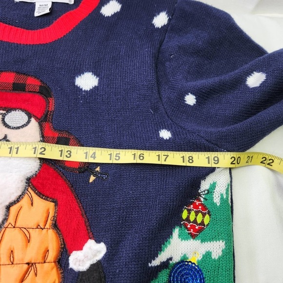 Jolly Sweaters Outdoorsman Santa Sweater Womens Size Medium Christmas Tree Top - Picture 5 of 8